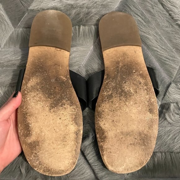 GAP Criss-Cross Open Toe Flat Slides Black Size 11 - Picture 5 of 8